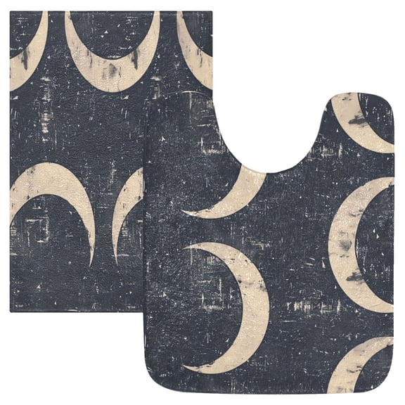 Bathroom Plush Absorbent Mat Single Square Pad 16x24Inches Bath Mat Fluffy Suitable For Bathroom Toilet Living Room Absorb Water Non-Slip Durable Gray Moon