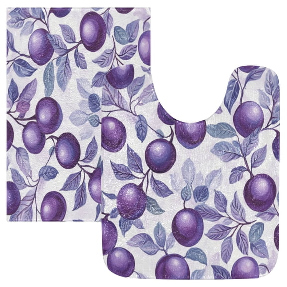 Bathroom Plush Absorbent Mat Single Square Pad 16x24Inches Bath Mat Fluffy Suitable For Bathroom Toilet Living Room Absorb Water Non-Slip Durable Large Purple Plum