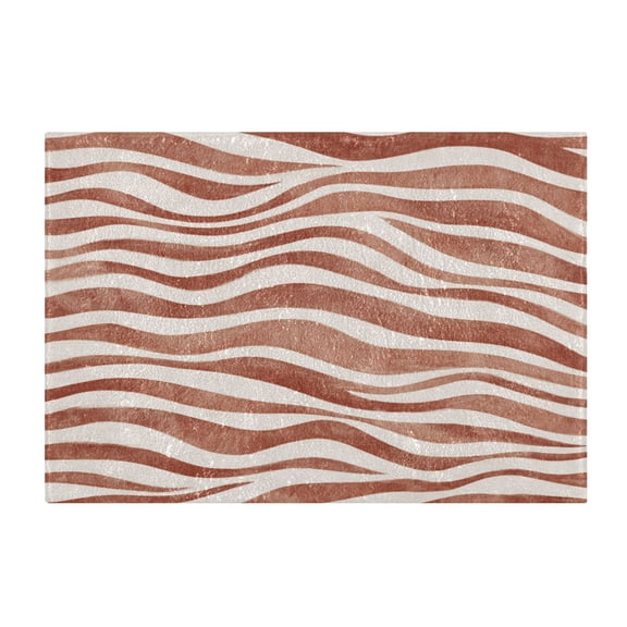 Bathroom Plush Absorbent Mat Single Square Pad 16x24Inches Bath Mat Fluffy Suitable For Bathroom Toilet Living Room Absorb Water Non-Slip Durable Sand Dunes Earthy Stripes