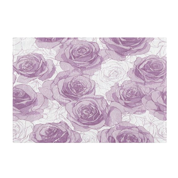 Bathroom Plush Absorbent Mat Single Square Pad 16x24Inches Bath Mat Fluffy Suitable For Bathroom Toilet Living Room Absorb Water Non-Slip Durable Vector Illustration Rose