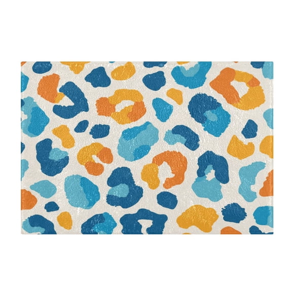 Bathroom Plush Absorbent Mat Single Square Pad 16x24Inches Bath Mat Fluffy Suitable For Bathroom Toilet Living Room Absorb Water Non-Slip Durable Vector Blue Spot Pattern