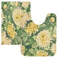 thumbnail image 1 of Bathroom Plush Absorbent Mat Single U-pad 20x24 Inches Bath Mat Fluffy Suitable For Bathroom Toilet Living Room Absorb Water Non-Slip Durable Green Chrysanthemum Seamless, 1 of 9