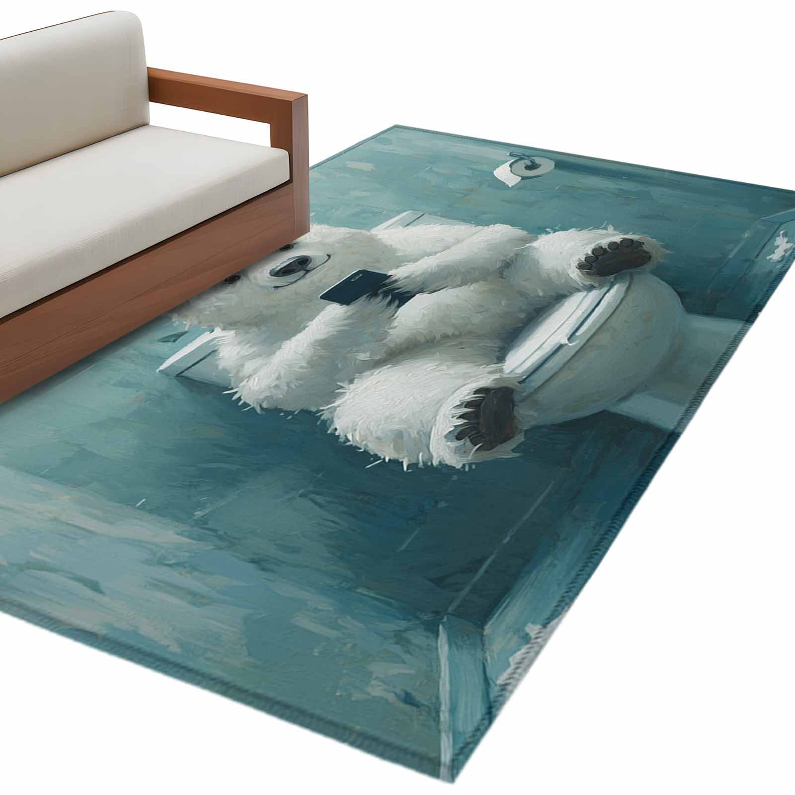 Bathroom Polar Bear Large Area Rugs for Bedroom Living Room, Soft Non ...