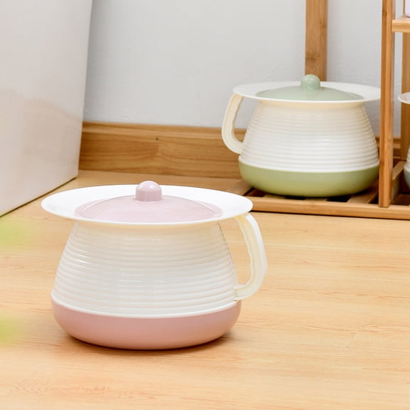 Bathroom Potty Urinal for Home Use with Lid Lightweight Non- Base Easy Cleaning for All Ages Portable Spittoon Style Urinal Potty 1pc