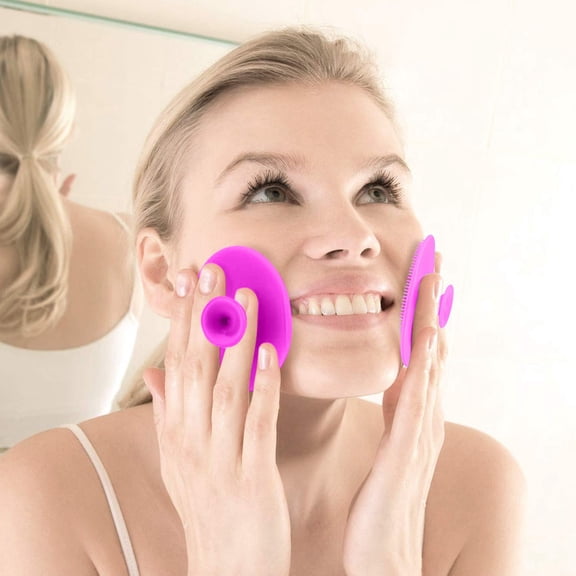 Bathroom Products,1pc Soft Silicone Facial Cleansing Brush Pad Exfoliator Scrub Scrubby For Massage Pore Blackhead Removing Present For Girl Sister Best