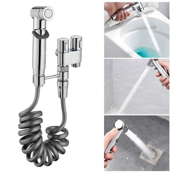 Bathroom Products,Bathroom Fresh Wall Mounted Faucet Spray Set Langgi Toilet Companion 1 In 2 Out Control Handheld Bidet Sprayer For Toilet Hand Held Bidet Sprayer For Toilet