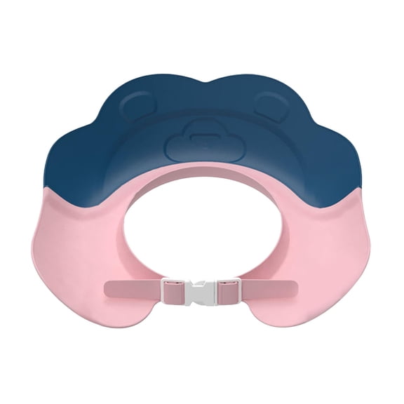 Bathroom Products Kids Shower Cap Adjustable Ear Cover Bath Hat Silicone Baby Bath Cap for Easy Hair Washing,25cm×23cm,Pink