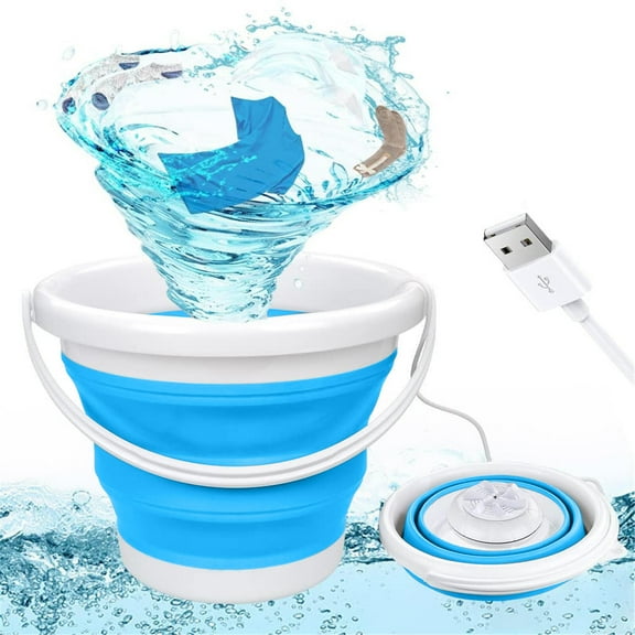 Bathroom Products,Mini Washing Machine Portable Foldable Sound Waves Turbine Washers Personal Cleaning Machine USB Folding For Baby Clothes Socks Underwear Bra Laundry Tub For Home Travel Apartme
