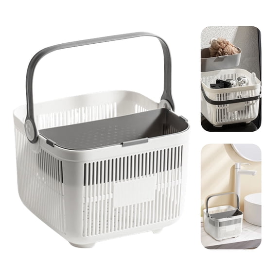 Bathroom Products,Shower Caddy Portable Plastic Basket Handheld Shower Basket With Dry And Separation Large Capacity Breathable Hollow Structure Thickened Material Strong Load Bearing