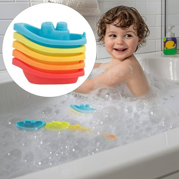 Bathroom Products,Stacking Boat Toys Bathtub Stacking Boat Toys Water Stacking Boat Toys Quick Drying Organizer Net Stacking Boats Suitable For Educational Stacking Toys