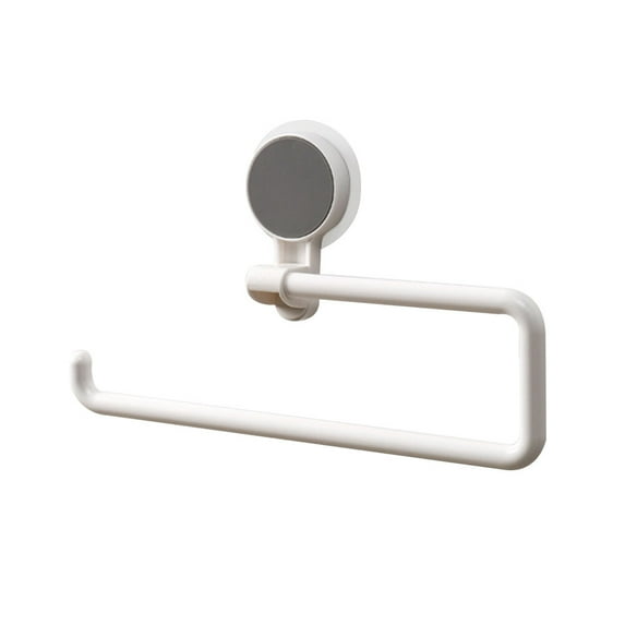 Toilet Paper Holder with Towel Rack Made of ABS White Easy Installation No Screws Required Space