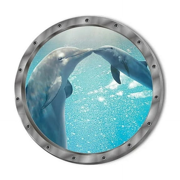 Bathroom Pvc Decals Underwater Fish Wall Stickers Waterproof Capybara Dolphin Tortoise Stickers Washing Machine Decoration