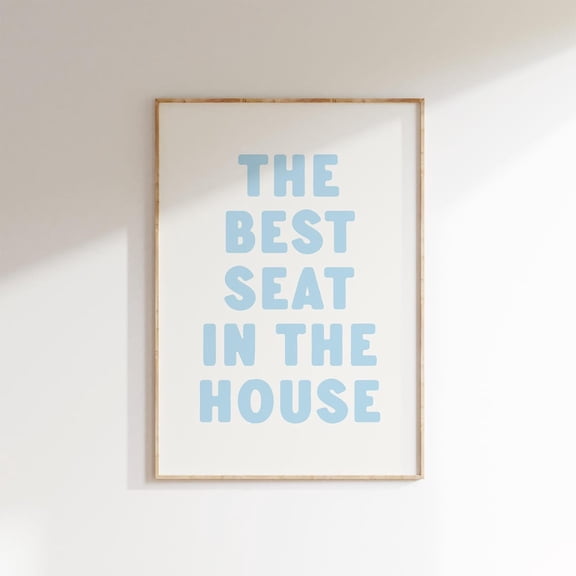 Bathroom Quote Print, Blue Typography Art Home Decor #363, Stretched Canvas Size 12x18