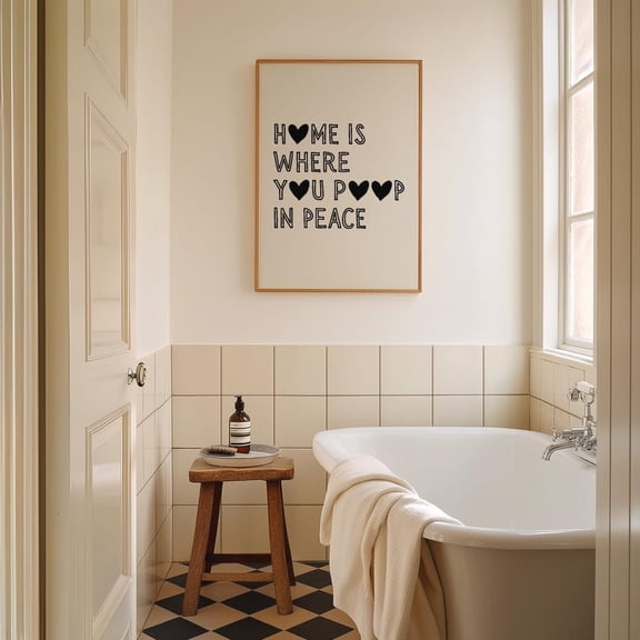 Bathroom Quote Typography Trendy Home Decor Wall Art