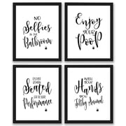 Bathroom Quotes and Sayings Art Prints | Set of Four Photos 8x10 Unframed | Great Gift for Bathroom Decor