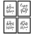 Bathroom Quotes and Sayings Art Prints Set of Four Photos 8x10