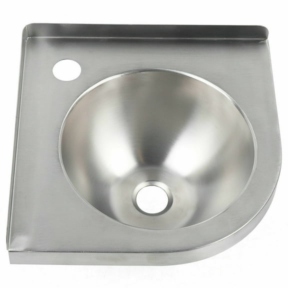 Bathroom RV Corner Basin Sinks, Boat Caravan RV Triangular Stainless Steel Sink with Down Pipe for RV Caravan Camper Boating Kitchen Washing Sink
