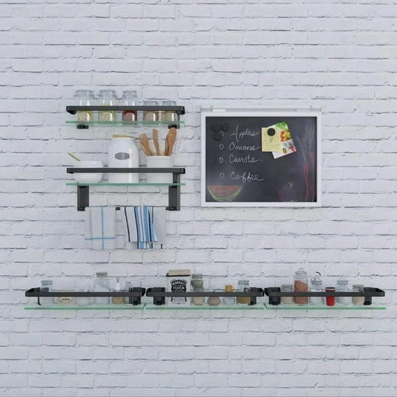 Bathroom Rack 15.7 "Bathroom Rack Wall Mounted Glass Rack, Towel Rack, Shower Rack, 2 Layers, Reliable and Sturdy To Prevent Water Accumulation