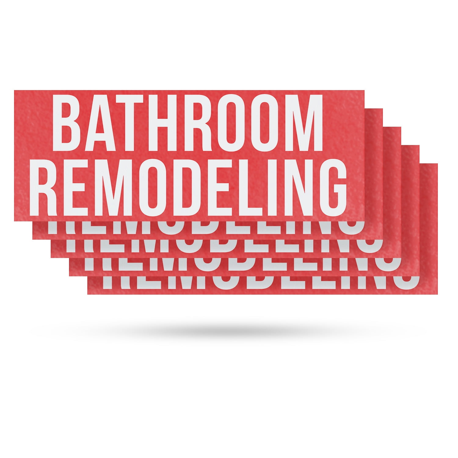 Bathroom Remodeling Vinyl Decal 5 Pack of 12 Inch x 5 Inch Weatherproof