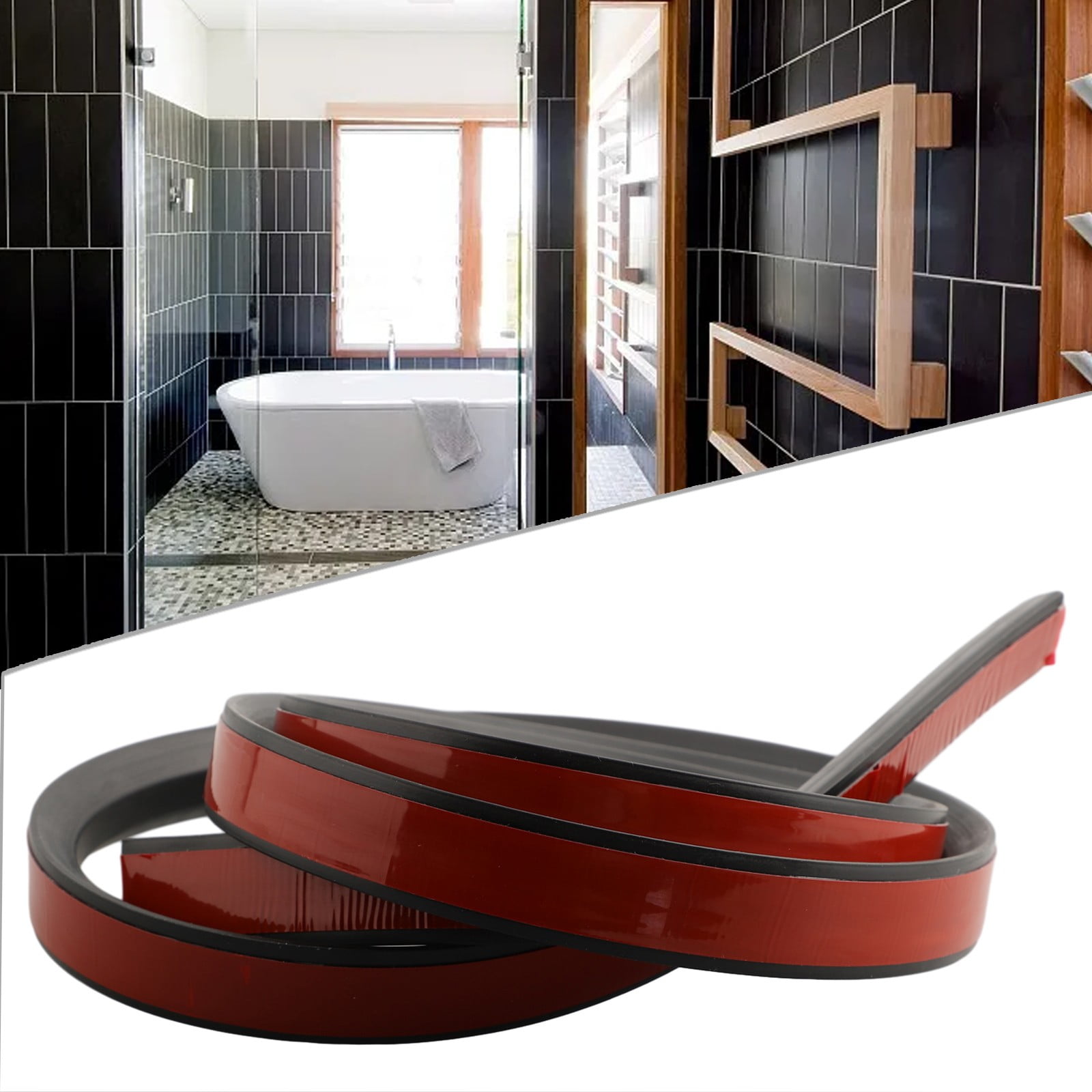 Bathroom Retention Water Barrier Strip Dry &Wet Separation Silicone ...