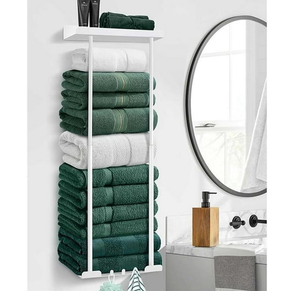 Bathroom Retractable Towel Storage Rack, Towel Racks for BathroomWall ...