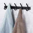 thumbnail image 1 of Bathroom Robe and Towel Hook Rack with 5 Hooks Black Matte, 1 of 5