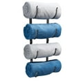 thumbnail image 1 of Bathroom Rolled Towel Rack: 4-Tier Wall Mounted Towel Storage Holder, Hanging Organizer for Towels, Blankets, Large Bath Sheets, Space Saving in RV, Closet, Toilet, Cabinet, Black Metal, 1 of 6