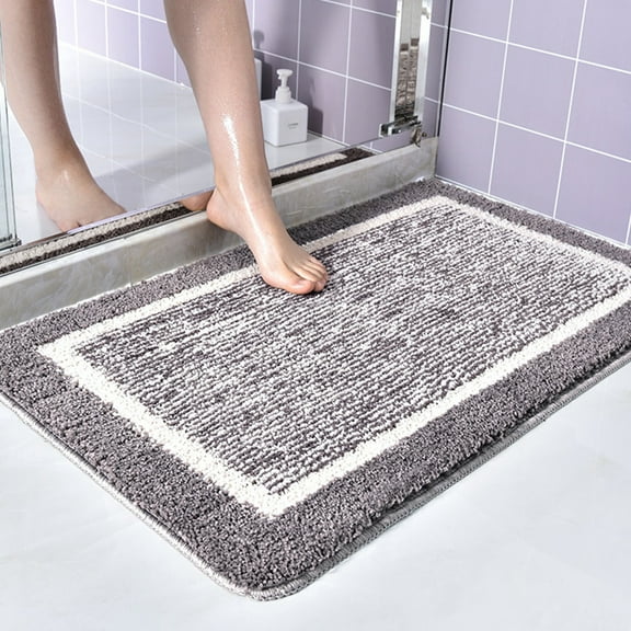 Bathroom Rug, 15.75x23.62in Soft Microfiber, Non-Slip Rubber Back, Ultra Absorbent, Machine Washable