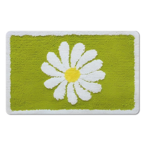 Bathroom Rug 20x32 inch, Soft Absorbent Microfiber Bath Rug, Non-Slip Flower Bath Carpet, Machine Washable Bathroom ,Floor Décor Bathmat for Bathroom, Tub and Shower