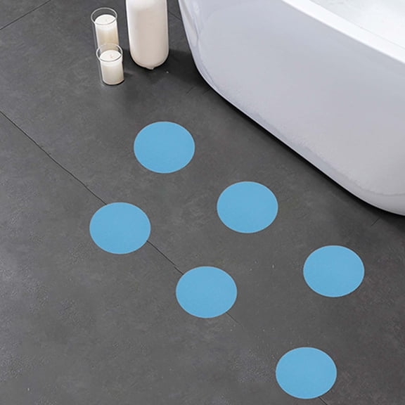 Bathroom Rug 3.93 Inch Round Non-Slip Bath Mat Stickers, 6-Pack Safety Decals, for Bathtub, Shower Floor, and Tile Stairs, Waterproof, Sky Blue