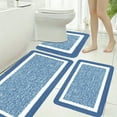 thumbnail image 1 of Bathroom Rug 3 Piece Set,Extra Large Absorbent Plush Non Slip Bath Mats,Soft Comfortable Foot Massage with Washable Microfiber,Suitable for Shower Toilet Floor and Home Bathroom Use (192)-Blue, 1 of 9