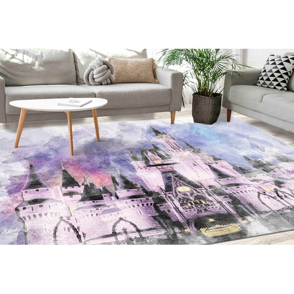 Bathroom Rug, Area Rugs, Dining Room Rugs, Thick Rug, Girl Room Rug, Modern Rug, Pink Rug, Purple Rug, Soft Rug, Girl Rugs, Custom Rug, 5.2'x7.5' - 160x230 cm