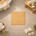 thumbnail image 1 of Evideco French Home Goods Square Natural Bamboo Bathroom Mat - Non Slip Bath Mat - Perfect for Shower, Spa, Sauna and Bathroom Decor - Foldable Duckboard, 18 x 18 inches, Light Brown, 1 of 8