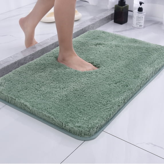 Bathroom Rug Bath Mat,24 inch x 16inch Waterproof Non Slip Soft Absorbent Fluffy Thick Microfiber Cozy Throw Bathroom Rugs for Tub Shower Bathroom Floors
