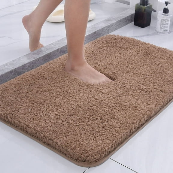 Bathroom Rug Bath Mat,24 inch x 16inch Waterproof Non Slip Soft Absorbent Fluffy Thick Microfiber Cozy Throw Bathroom Rugs for Tub Shower Bathroom Floors