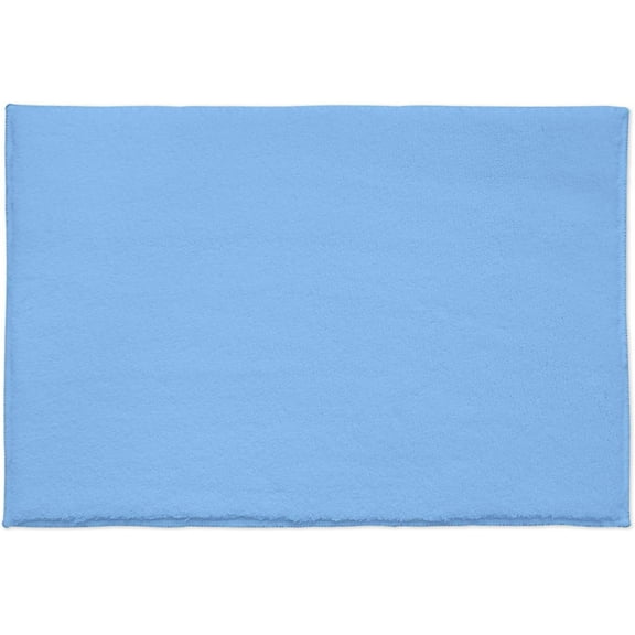 Bathroom Rug Bath Mat, Baby Blue Non-Slip Soft Shower Rug Water Floor Mat, 16" x 24"