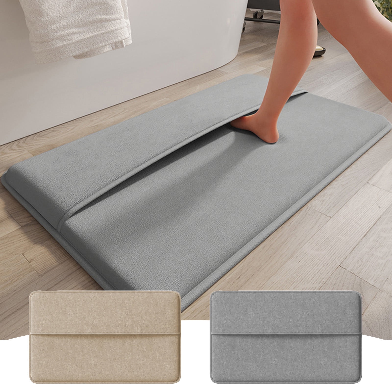 Bathroom Rug Bath Mat Non-Slip Soft Thick Foam | Water Absorbent ...