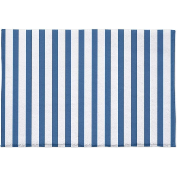 Bathroom Rug Bath Mat, Simple Blue and White Stripe Bath Rugs 24"X16" Doormat Carpet For Bathroom Home Tub Living Room