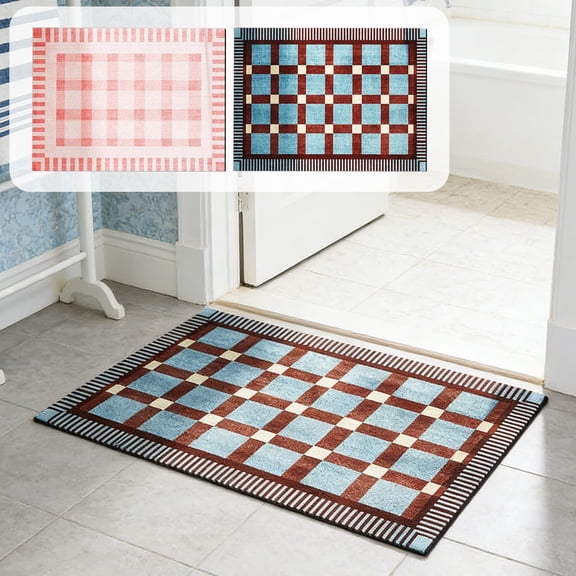 Bathroom Rug Bath Mat Soft Non Slip Absorbent Thick Bathroom Floor Mat for Bathtub, Shower, and Sink, Easy to Clean Plush Polyester 24x16