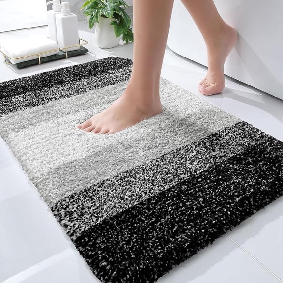 Bathroom Rug Mat 24x16, Extra Soft and Absorbent Microfiber Bath Rugs, Non-Slip Plush Shaggy Bath Carpet, Machine Wash Dry, Bath Mats for Bathroom Floor, Tub and Shower, Tan