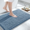 thumbnail image 1 of Bathroom Rug Mat, 32'' x 20'', Luxury Chenille Shaggy Bath Rugs, Extra Soft & Thick, Absorbent Water, Non-Slip, Machine Washable, Bath Mats for Bath Floor,Tub and Shower, Denim Blue, 1 of 6