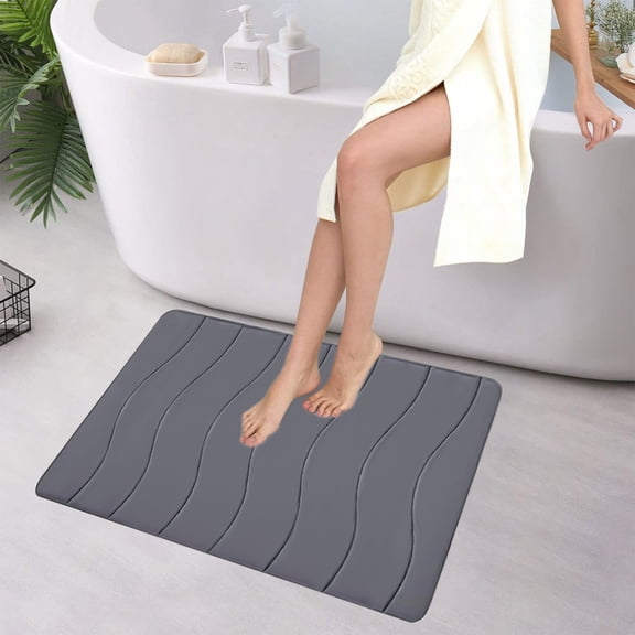 Bathroom Rug Mat under $5! CQCYD Absorbent Non-Slip Floor Carpet for Shower Tub Kitchen Living Room Bedroom Machine Washable Soft Microfiber Low Pile Decorative