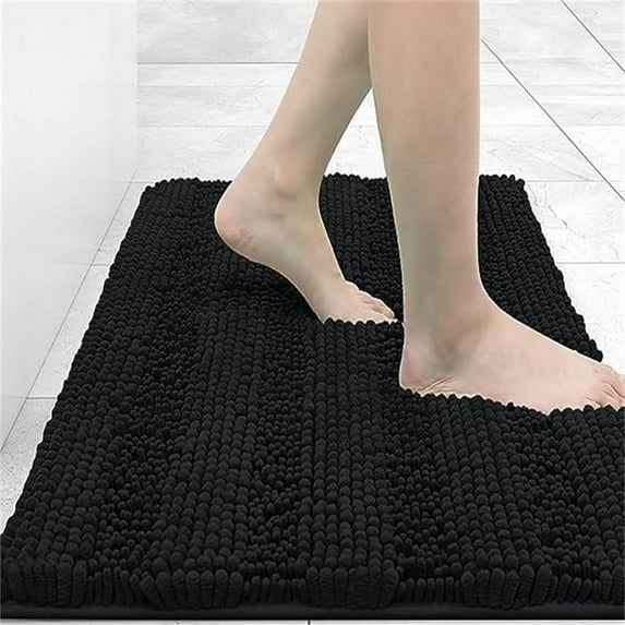 Bathroom Rug Mat Black - 30" x 20"