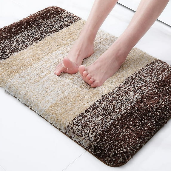 Bathroom Rug Mat, Extra Soft and Absorbent Microfiber Bath Rugs, Bath Mats for Bathroom Non Slip, Thick Durable Absorbent Bath Rugs, Machine Wash Dry for Bathtub and Shower Floor, 16x24 Brown