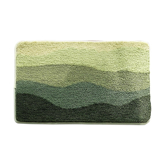 Bathroom Rug Mat, Extra Soft And Absorbent Microfiber Bath Rugs, Non-Slip Bath Carpet Machine Washable Dry, Bath Mats for Bathroom Floor, Tub, and Shower, Green Beach Pattern