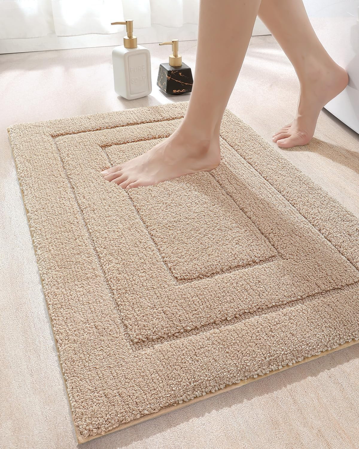 Bathroom Rug Mat, Extra Soft Absorbent Premium Bath Rug, Non-Slip Comfortable Bath Mat, Carpet for Tub, Shower, Bath Room, Machine Washable