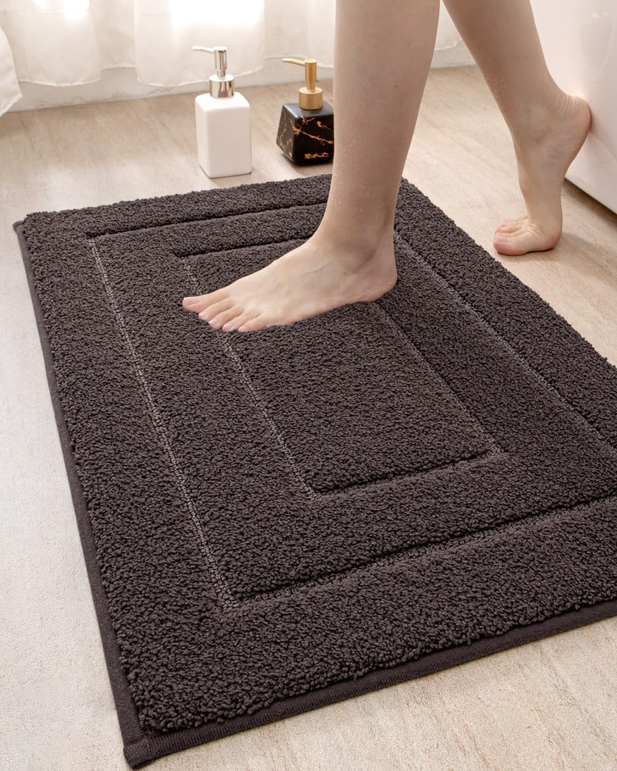 Bathroom Rug Mat, Extra Soft Absorbent Premium Bath Rug, Non-Slip Comfortable Bath Mat, Carpet for Tub, Shower, Bath Room, Machine Washable