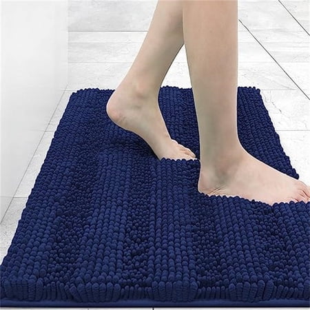 Bathroom Rug Mat Navy - 24" x 16"