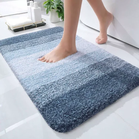 Bathroom Rug Mat, Non-Slip Bath Mat for Bathroom Floor, Quick Drying Soft Bath Rug, Machine Washable Bathroom Mat, 20 x 30 Inch,Blue