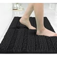 thumbnail image 1 of Bathroom Rug Mat, Non Slip Quick Dry Bath Mats, Extra Thick and Super Absorbent Bath Rugs, Luxury Microfiber Chenille Plush Fluffy Washable Soft Shower Carpet for Floor, 24" x 17", Black, 1 of 6